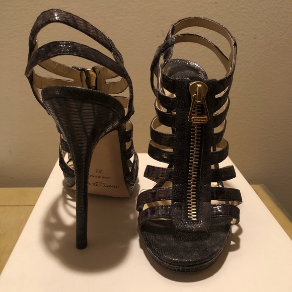 Lizard Embossed Patent Leather Jimmy Choo Pump - Picture 4 of 5